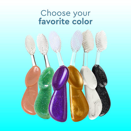 Big Brush BPA Free & ADA Accepted Toothbrush Designed to Improve Gum Health & Reduce Gum Issues - Right Hand - Midnight Sky/Marble/Soda Pop Eco Grind - Pack of 3